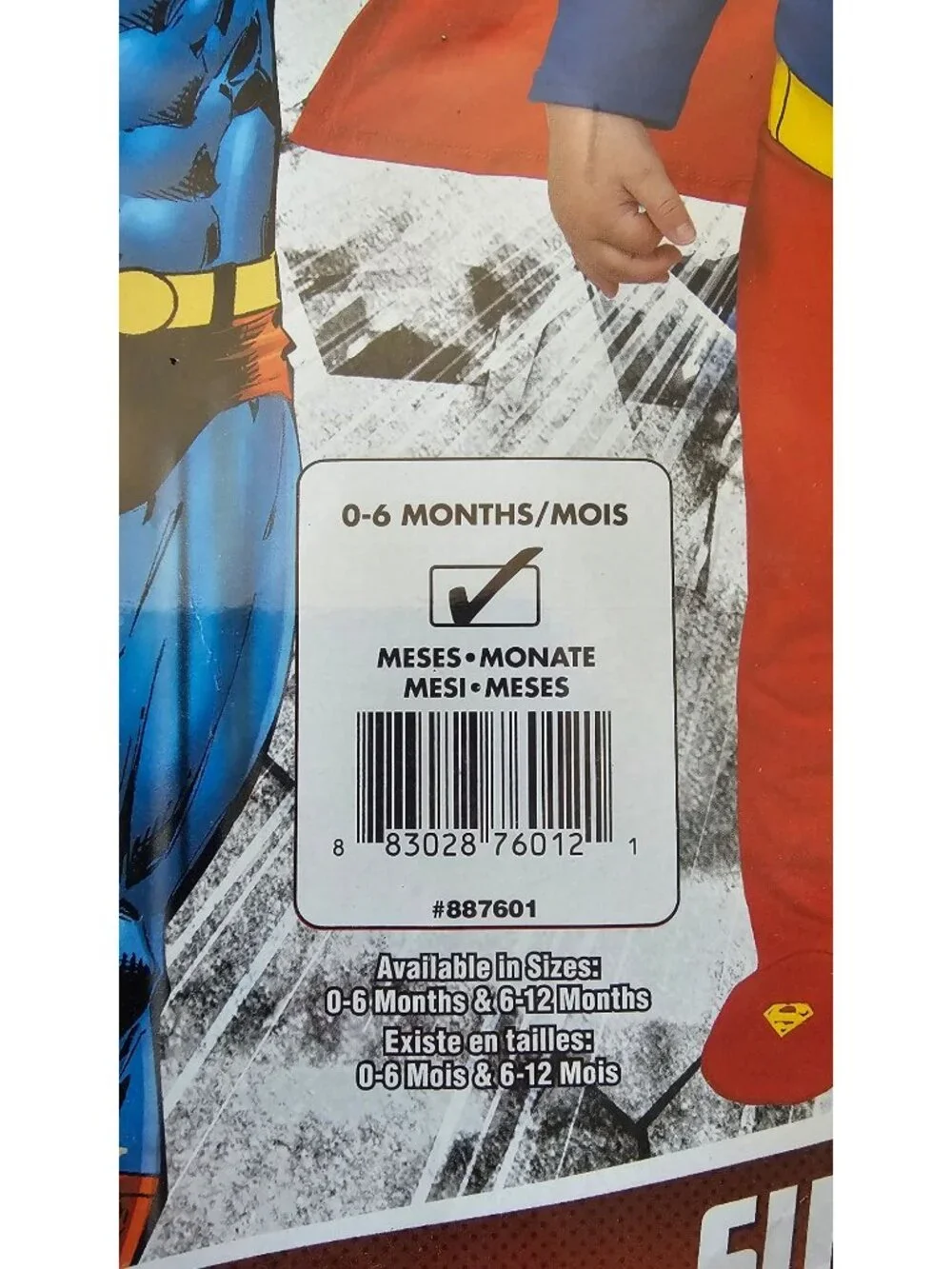 Baby Superman Costume 0-6 Months DC Comics Rubies Halloween Justice League Cape